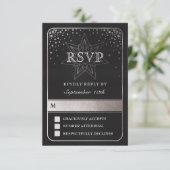 Celestial Union bruiloft RSVP Kaarten (Zilver) Kaartje (Staand voorkant)