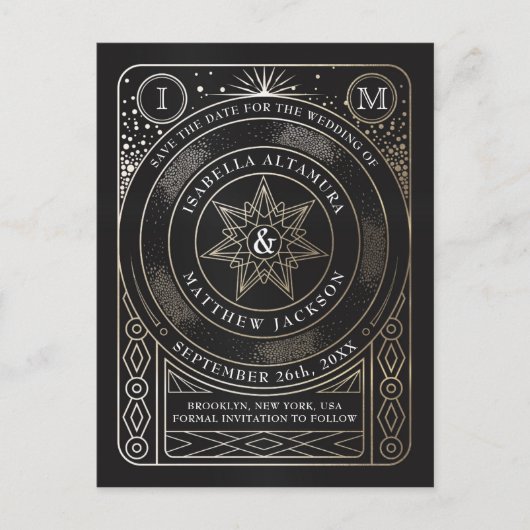 Celestial Union Wedding Save the Date Briefkaart (Voorkant)