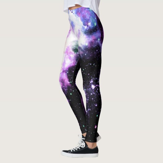 Celestial Vuurwerk Paarse Sparkle Leggings (Links)
