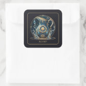 Celestial Water Bearer Zodiac Black Gold Aquarius Vierkante Sticker (Tas)
