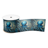 Celestial Waves: De Blauwe Octopus Fractal Art Lint (Spoel)