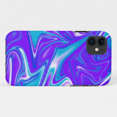 Celestial Waves: het blauw-witte en Paarse marmer Case-Mate iPhone Case (Achterkant (horizontaal))