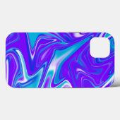 Celestial Waves: het blauw-witte en Paarse marmer Case-Mate iPhone Case (Achterkant (horizontaal))