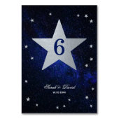 Celestial Wedding Faux Silver Foil Star Blue Sky Kaart (Achterkant)