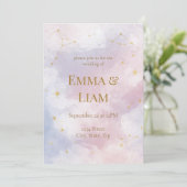 Celestial Wedding Invitation | Constellations Kaart (Staand voorkant)
