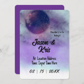 Celestial Wedding Invitation Moon Wedding Invite (Voorkant / Achterkant)