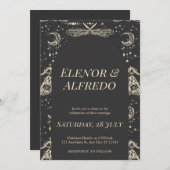 Celestial Wedding Invite Kaart (Voorkant / Achterkant)