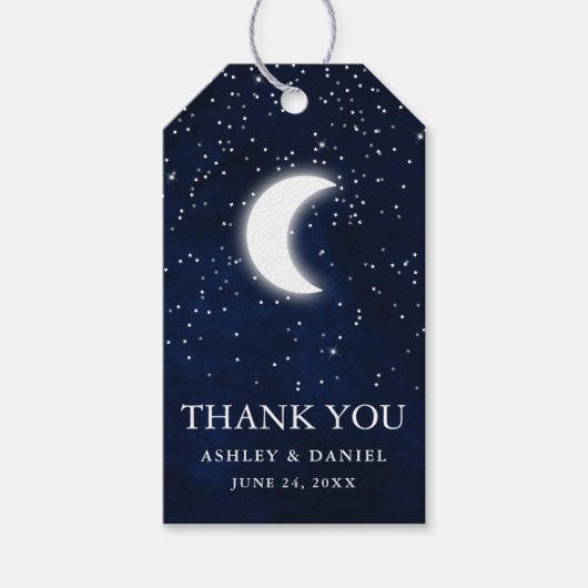 Celestial Wedding Sky Moon Sterren Dank u Cadeaulabel (Voorkant)