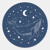 Celestial Whale Ronde Sticker (Voorkant)