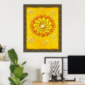 Celestial Whimsey Sun Poster (Thuiskantoor)