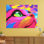 Celestial Whiskers: de droom van een kat Canvas Afdruk (Insitu (Woonkamer))