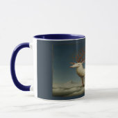 Celestial White Stag Surreal Art Mug (Gauche)