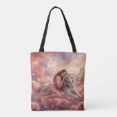 Celestial White Tiger Fantasy Tote Bag (Dos)