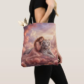 Celestial White Tiger Fantasy Tote Bag (De près)