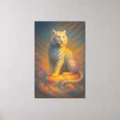 Celestial White Tiger – Rainbow Aura Guardian Fant Canvas Afdruk (Voorkant)