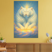 Celestial White Tiger Soulmates – Sacred Light Lov Canvas Afdruk (Insitu (Woonkamer))