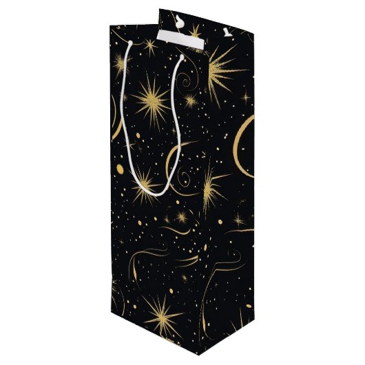 Celestial Wine Gift Bag Wijn Cadeautas (Achterkant Gekanteld)
