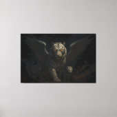Celestial Winged White Tiger & Cub | ManJiangHong Canvas Afdruk (Voorkant)