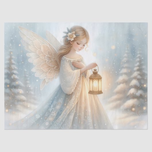 Celestial Winter Angel Lantern of Comfort Tissuepapier (Voorkant)