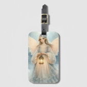 Celestial Winter Angel Lantern of Grace Bagagelabel (Voorkant (verticaal))