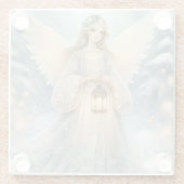 Celestial Winter Angel Lantern of Grace Glazen Onderzetter (Achterkant)