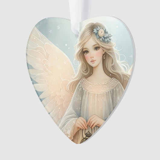 Celestial Winter Angel Lantern of Grace Ornament (voorkant)