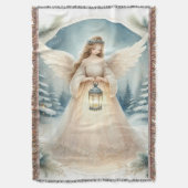 Celestial Winter Angel Lantern of Hope Deken (Voorkant Verticaal)