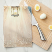 Celestial Winter Angel Lantern of Hope Theedoek (Quarter Fold)