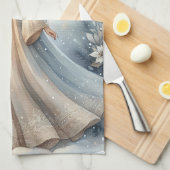 Celestial Winter Angel Lantern of Peace Theedoek (Quarter Fold)