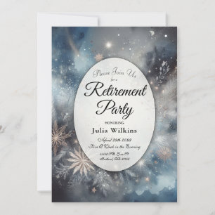 Celestial Winter Midnight Sparkle Pensioenfeest Kaart