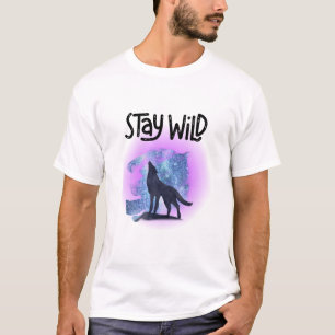 Celestial Wolf - Sterrennacht Howl Double Exposure T-shirt