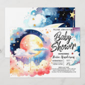 Celestial Wonder Baby shower Kaart (Voorkant / Achterkant)