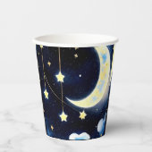 Celestial Wonders: Moon and Stars Boy Baby shower Papieren Bekers (Voorkant)