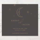 Celestial Written in the Stars Wedding  Sparkling Wijnetiket (Enkel label)