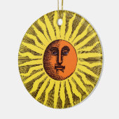 Celestial Yellow glimlachend Happy Hippie Sun Keramisch Ornament (Links)