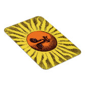  Celestial Yellow glimlachend Happy Hippie Sun Magneet (Rechterzijde)