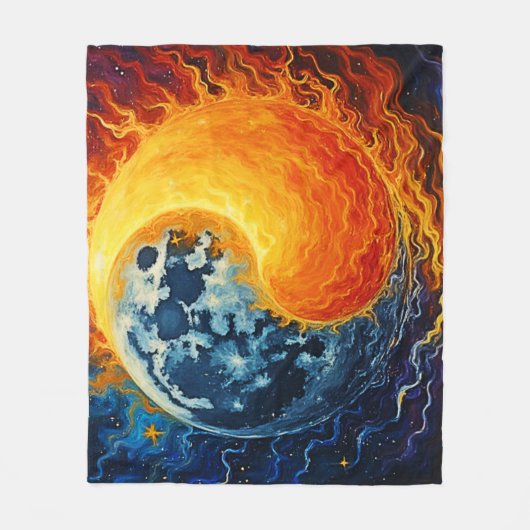 Celestial Yin Yang Art Fleece Deken (Voorkant)