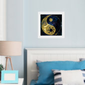 Celestial Yin Yang Gold Foil Art Print (Insitu (Slaapkamer))