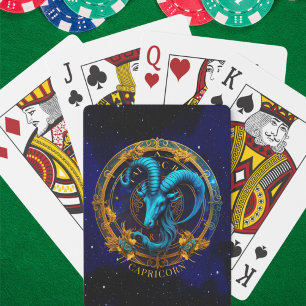 Celestial Zodiac Zee Geitsymbool Fantasy Steenbok Pokerkaarten