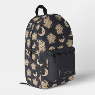 Celestial Zon, Maan en Sterren Gepersonaliseerd Bedrukte Rugzak