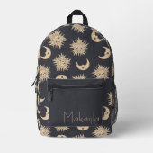 Celestial Zon, Maan en Sterren Gepersonaliseerd Bedrukte Rugzak (Voorkant)