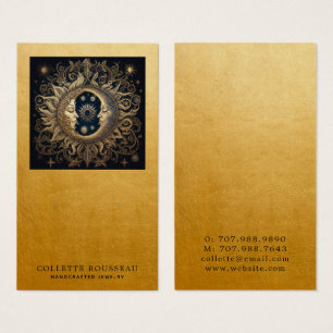 Celestial Zon Maan Gouden Oorbel Sieraden Display Visitekaartje