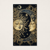 Celestial Zon Maan Oorbel Sieraden Display Visitekaartje (Achterkant)