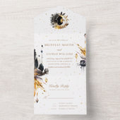 Celestial Zwart Goud Bruiloft Alles In Een Uitnodi All In One Uitnodiging (Binnen)