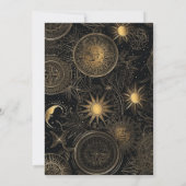 Celestial Zwart Goud Bruiloft Kaart (Achterkant)