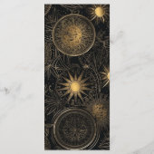 Celestial Zwart Goud Bruiloft Menu (Achterkant)