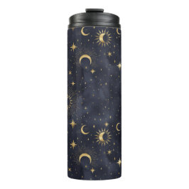 Celestiale abstracte nachtelijke thermische buik thermosbeker