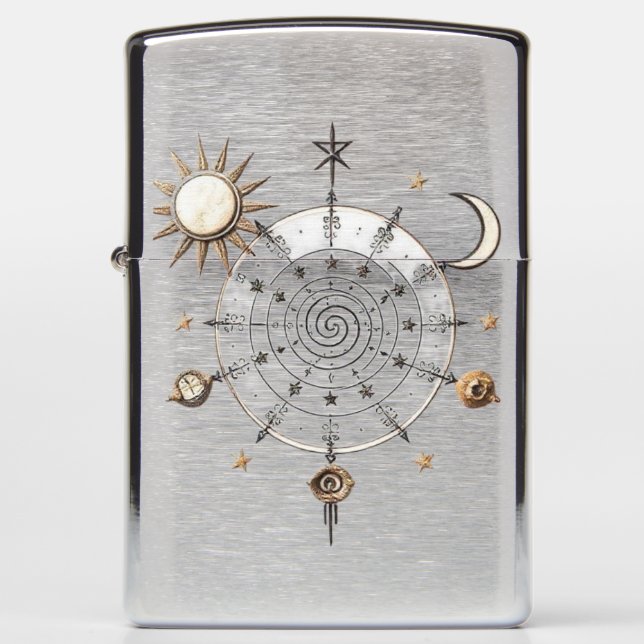 Celestiale Balans Mandala Zippo Aansteker (Voorkant)