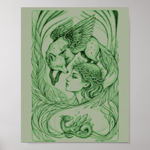 Celestiale Guardian Kunstprint - Surrealistische V Poster