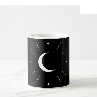 Celestiale Maanfase Mok - Zwart & Wit (Volledige W